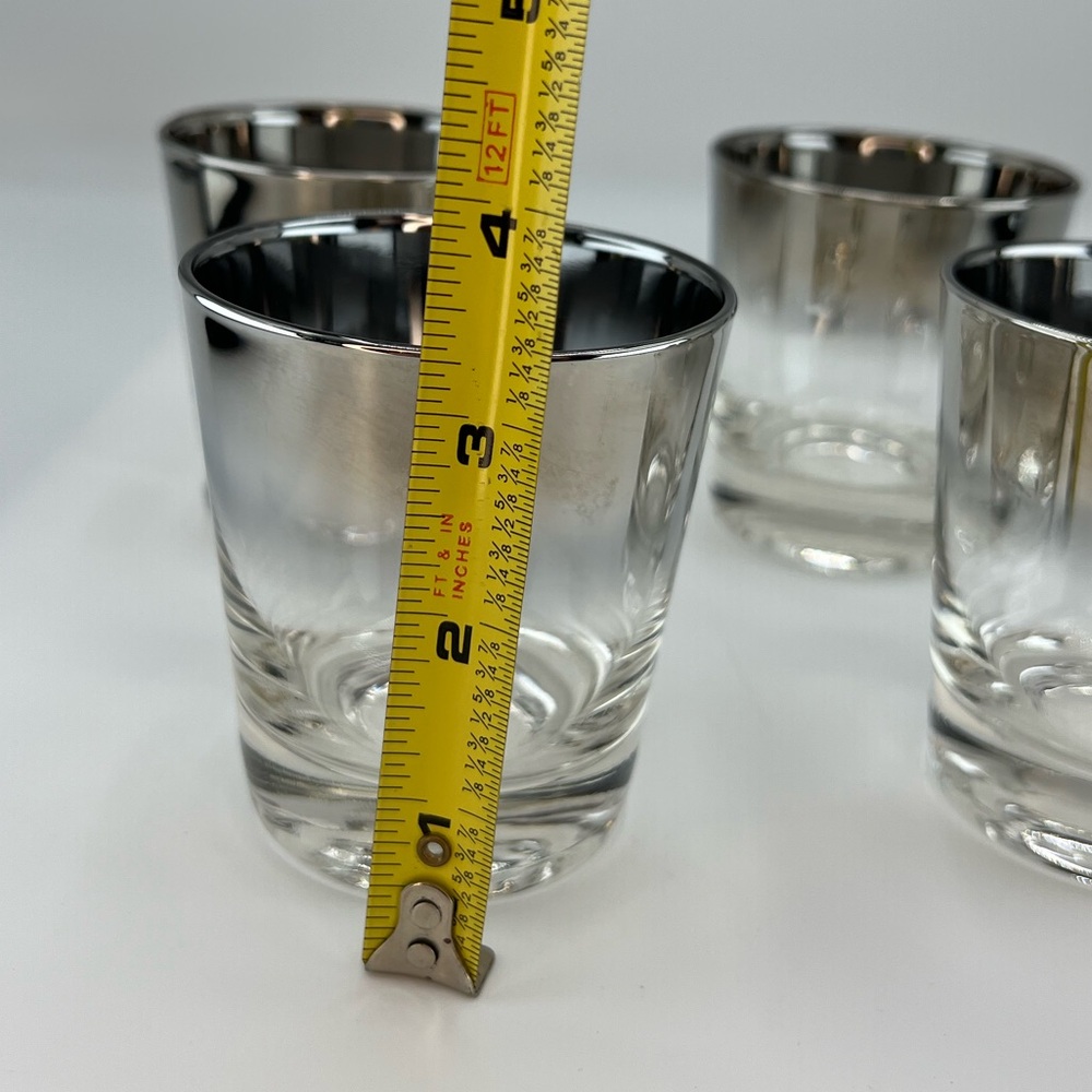 MCM Dorothy Thorpe Style Silver Fade 10oz Old Fashioned Rocks Glasses Set of 4. - Picture 8 of 8